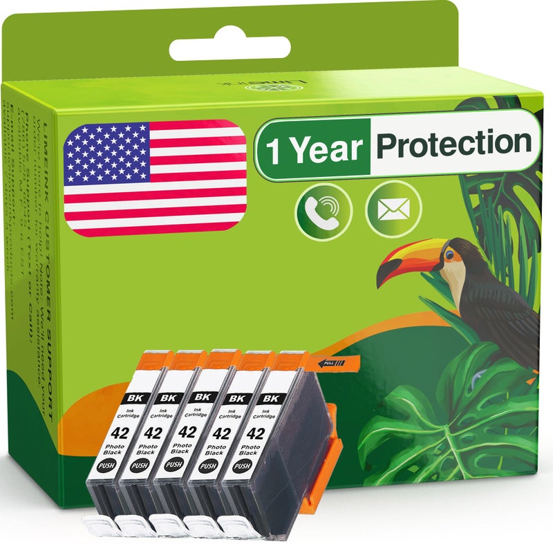 Limeink Compatible Ink Cartridge Replacement for Canon CLI-42 for Canon PIXMA PRO-100 100 100S CLI 42 Pro100 High Yield Ink Cartridges (5 Black) - Image 1